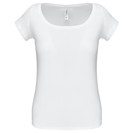 T-shirt col bateau manches courtes femme
