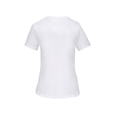 T-shirt Bio col à bords francs manches courtes femme