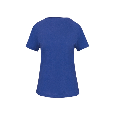 T-shirt Bio col à bords francs manches courtes femme