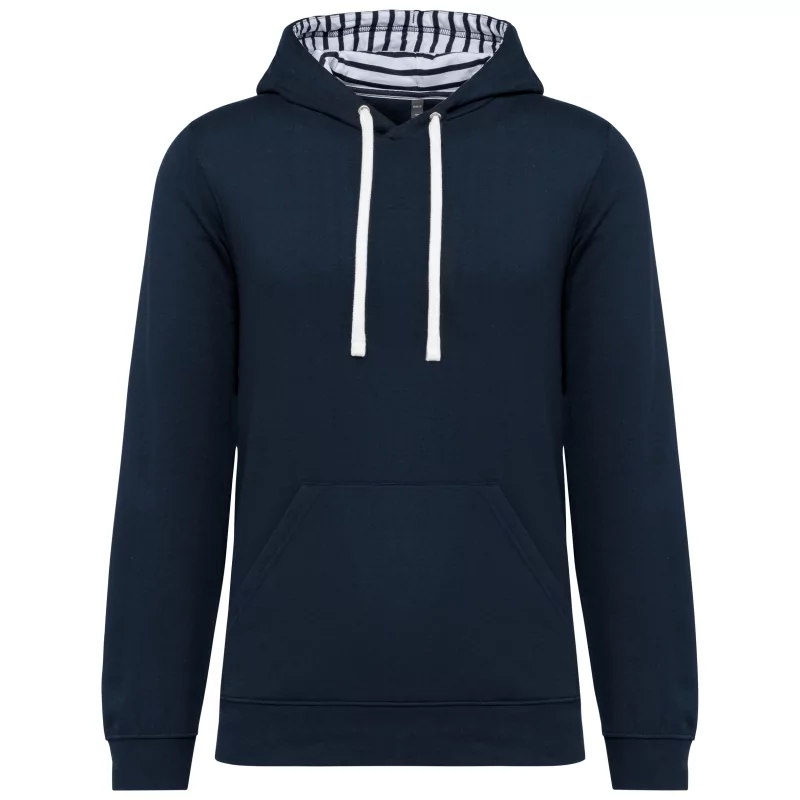 Sweat-shirt à capuche contrastée à motifs unisexe