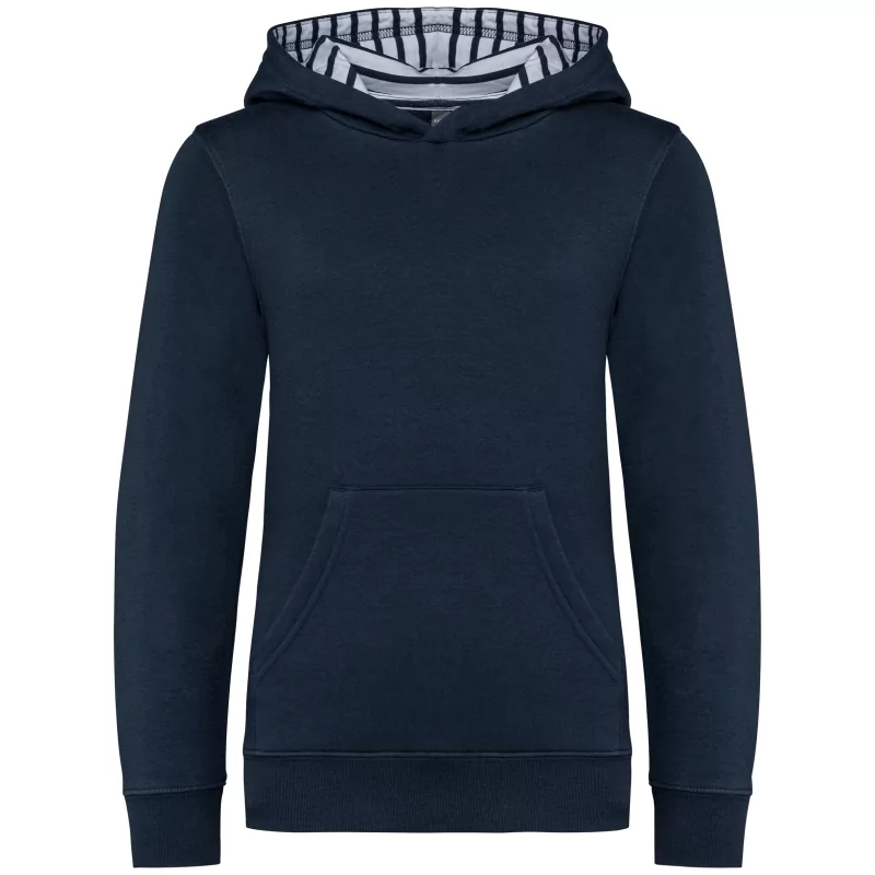 Sweat-shirt à capuche contrastée à motifs enfant unisexe