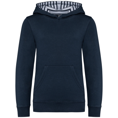 Sweat-shirt à capuche contrastée à motifs enfant unisexe