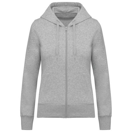 Sweat-shirt écoresponsable zippé à capuche femme