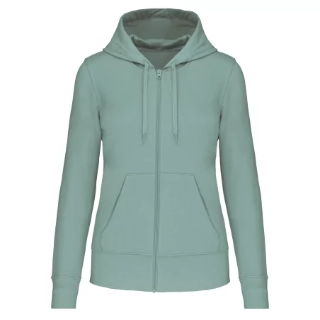 Sweat-shirt écoresponsable zippé à capuche femme