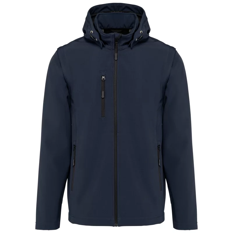Veste Softshell 3 couches à capuche avec manches amovibles unisexe