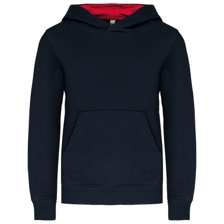Sweat-shirt capuche contrastée enfant