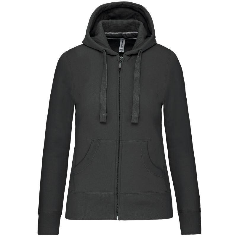 Sweat-shirt zippé capuche femme