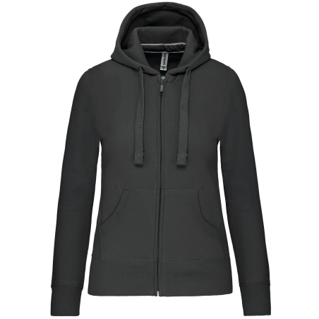 Sweat-shirt zippé capuche femme