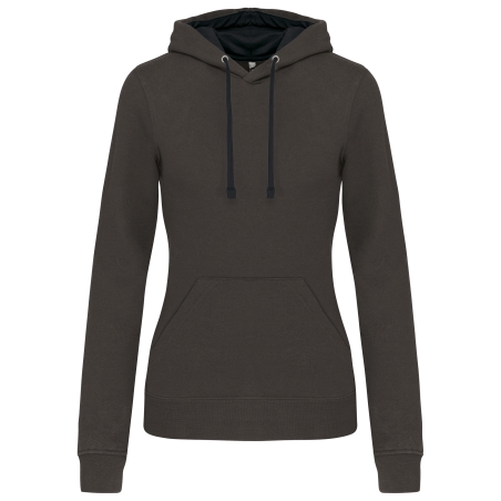 Sweat-shirt capuche contrastée femme