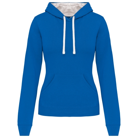 Sweat-shirt capuche contrastée femme