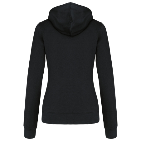 Sweat-shirt zippé capuche contrastée femme
