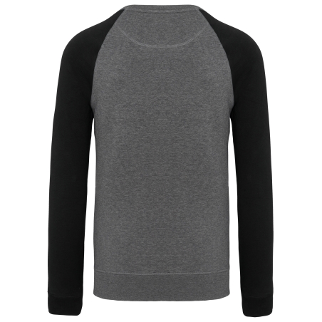 Sweat-shirt French Terry Bio bicolore col rond manches raglan homme