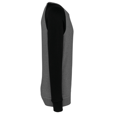 Sweat-shirt French Terry Bio bicolore col rond manches raglan homme