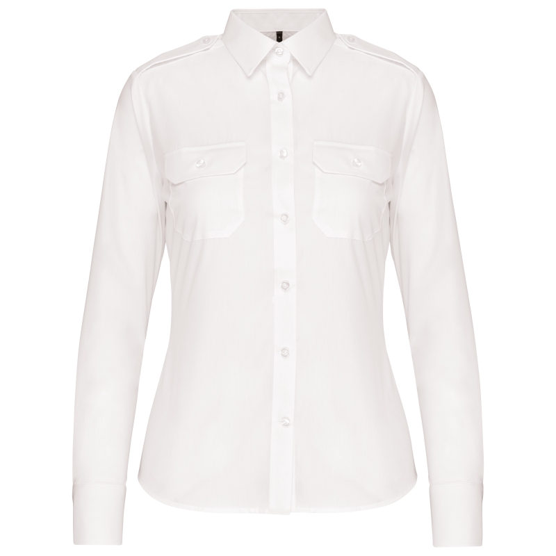 Chemise pilote manches longues femme