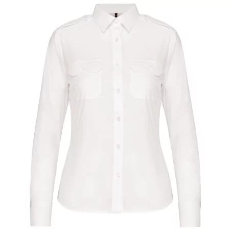 Chemise pilote manches longues femme