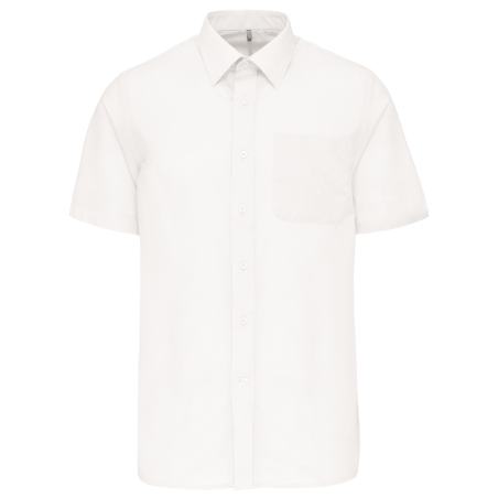Chemise popeline polycoton manches courtes entretien facile homme