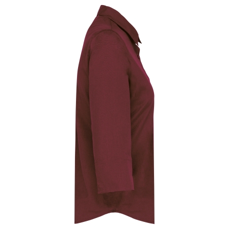 Chemise popeline polycoton manches 3/4 entretien facile femme