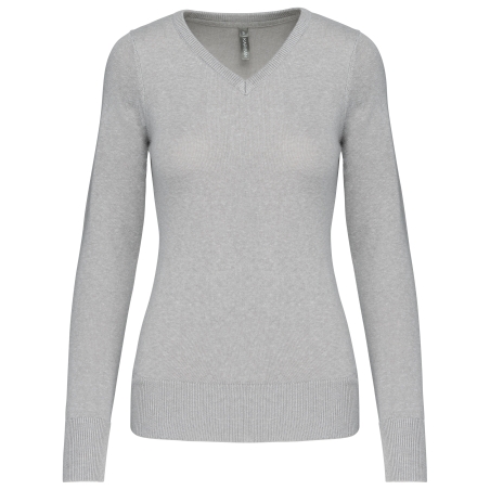 Pull col V femme
