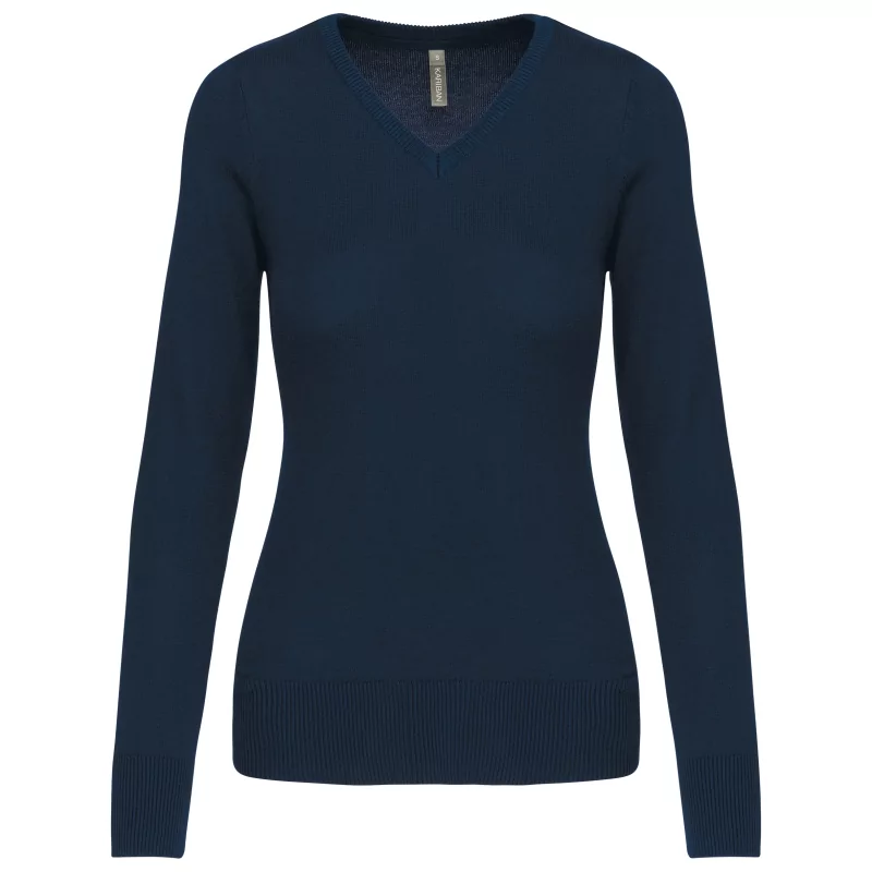 Pull col V femme