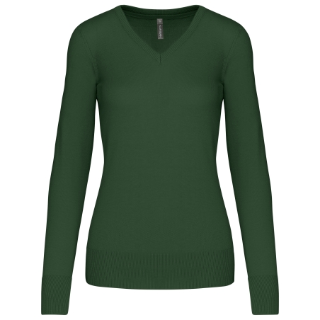 Pull col V femme