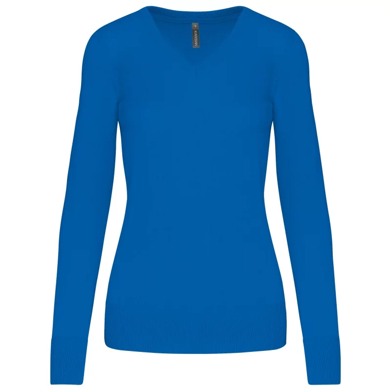 Pull col V femme
