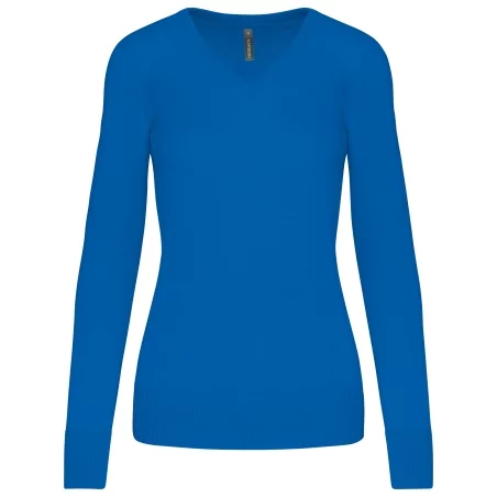 Pull col V femme