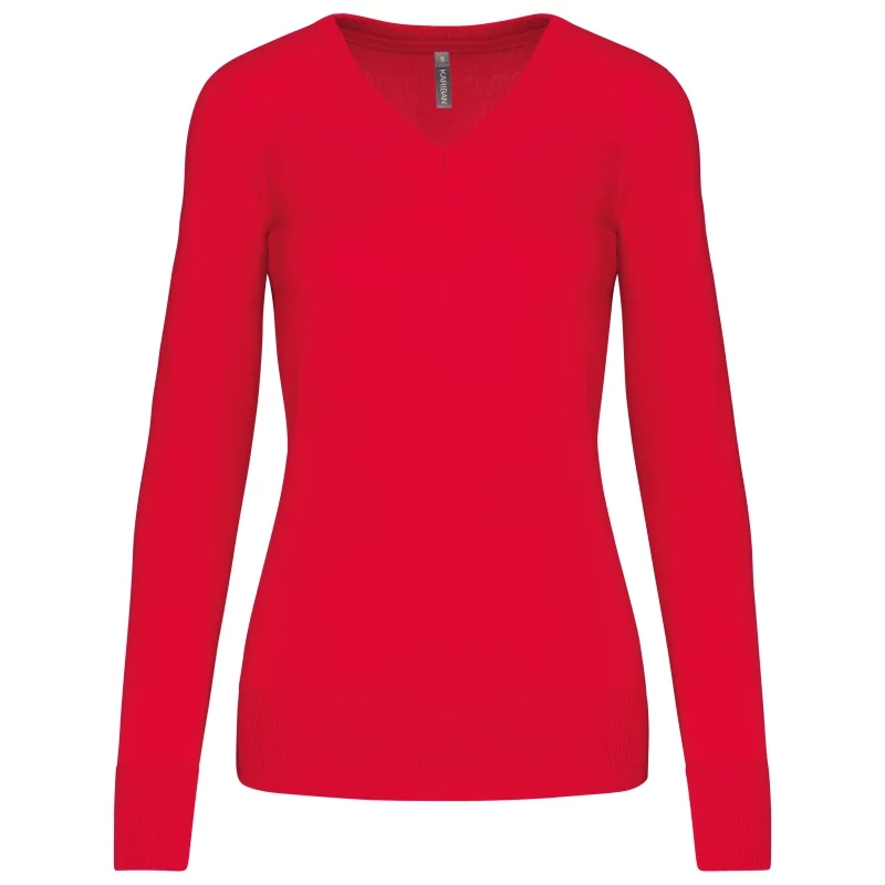 Pull col V femme