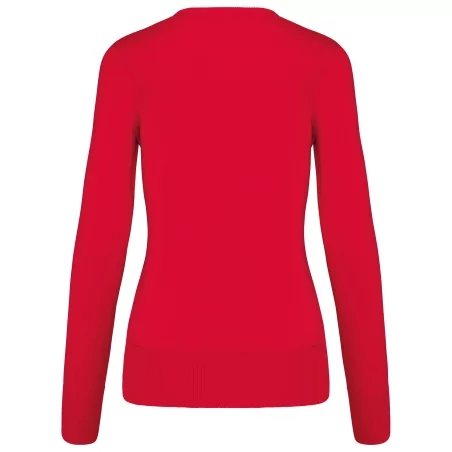 Pull col V femme