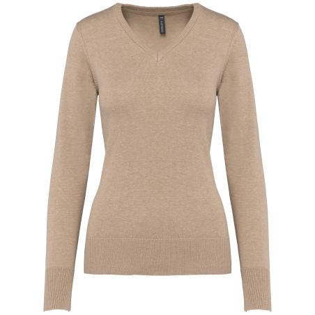 Pull col V femme