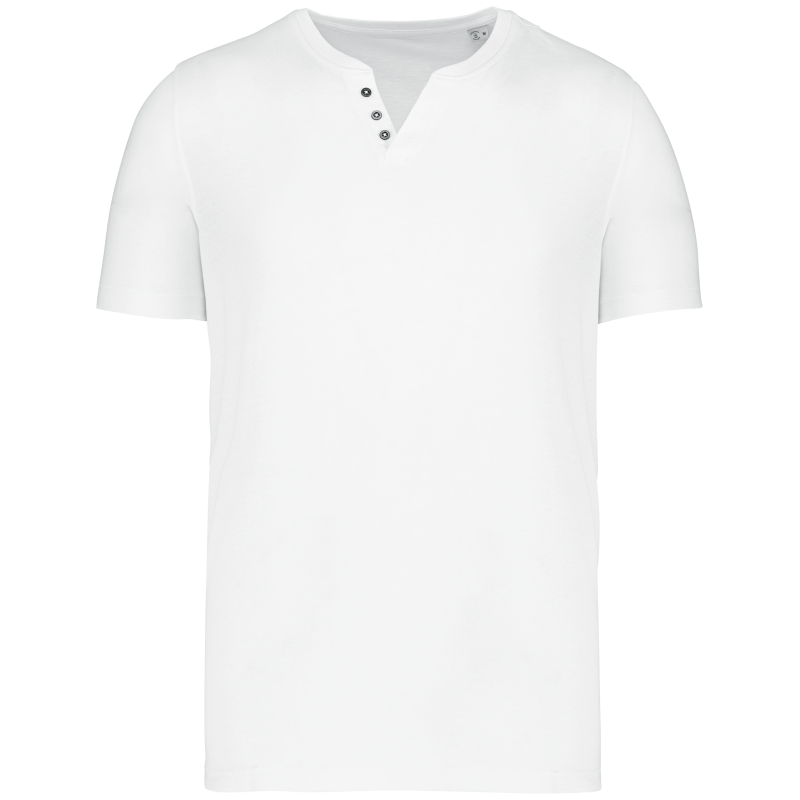 T-shirt écoresponsable henley manches courtes homme