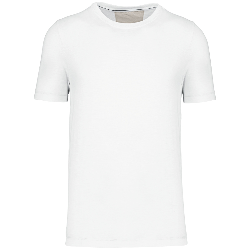 T-shirt slub écoresponsable col rond manches courtes homme