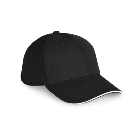 Casquette en coton biologique à sandwich contrasté - 6 panneaux