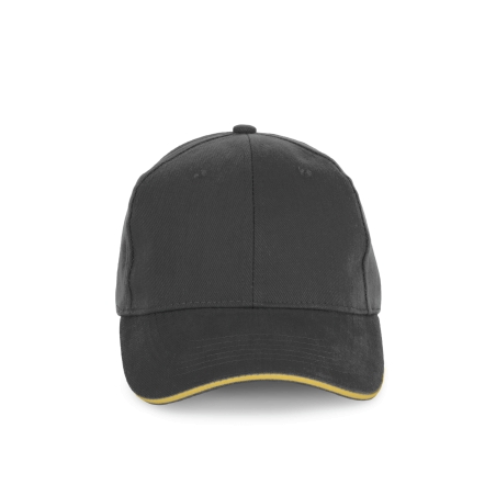 Casquette en coton biologique à sandwich contrasté - 6 panneaux