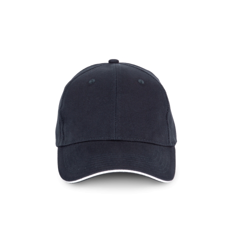 Casquette en coton biologique à sandwich contrasté - 6 panneaux