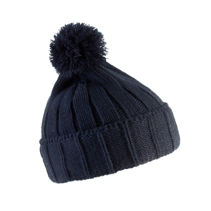 Bonnet à pompon avec revers