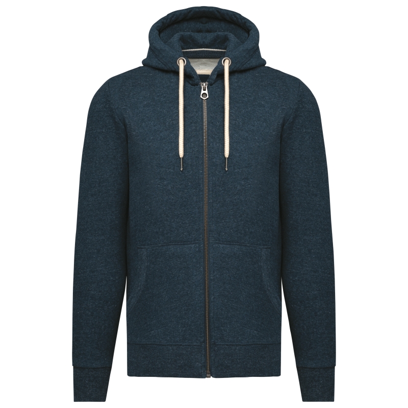 Sweat-shirt vintage zippé à capuche homme