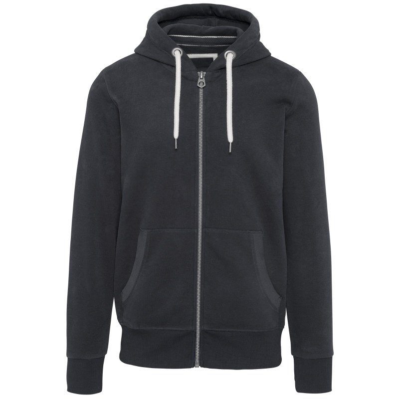 Sweat-shirt vintage zippé à capuche homme