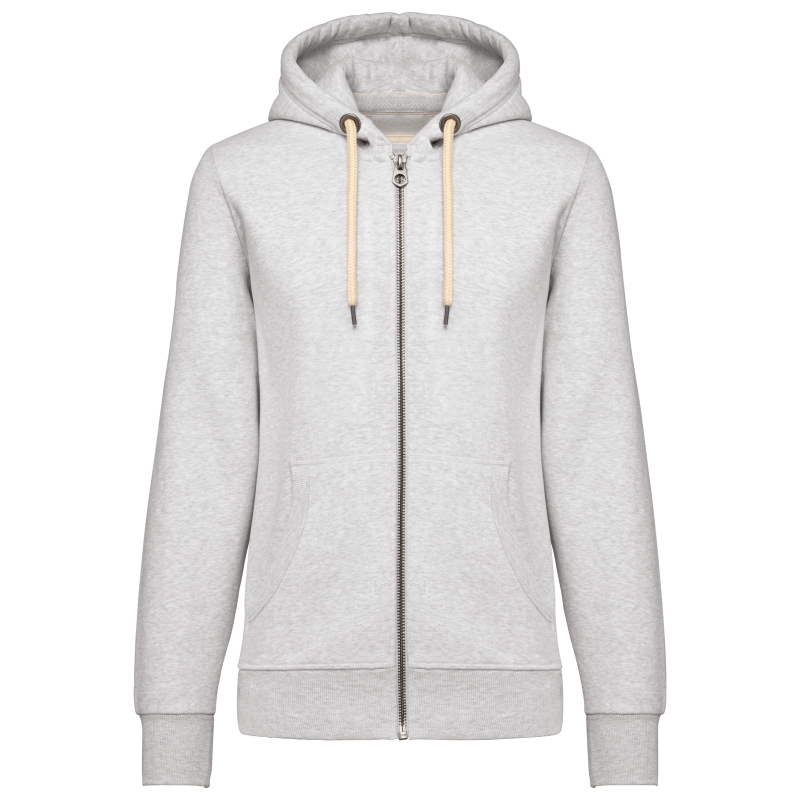 Sweat-shirt vintage zippé à capuche femme