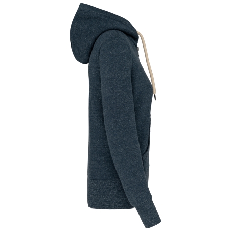 Sweat-shirt vintage zippé à capuche femme