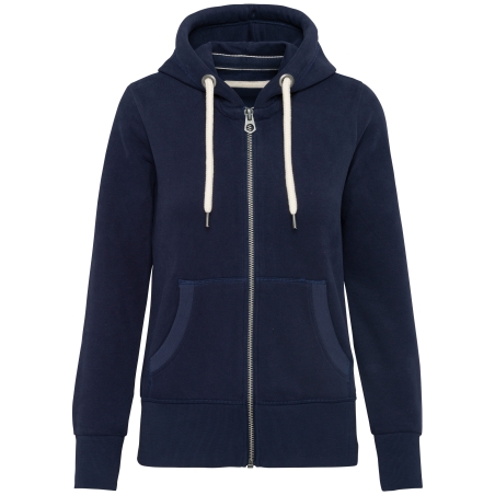 Sweat-shirt vintage zippé à capuche femme