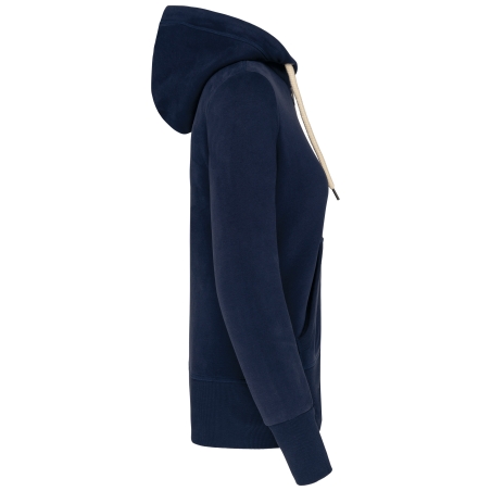 Sweat-shirt vintage zippé à capuche femme