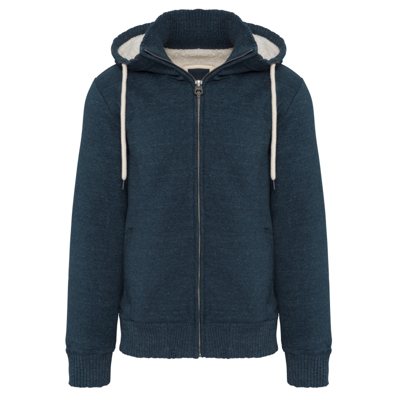 Veste vintage molleton doublée sherpa homme