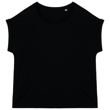 T-shirt écoresponsable manches à revers femme