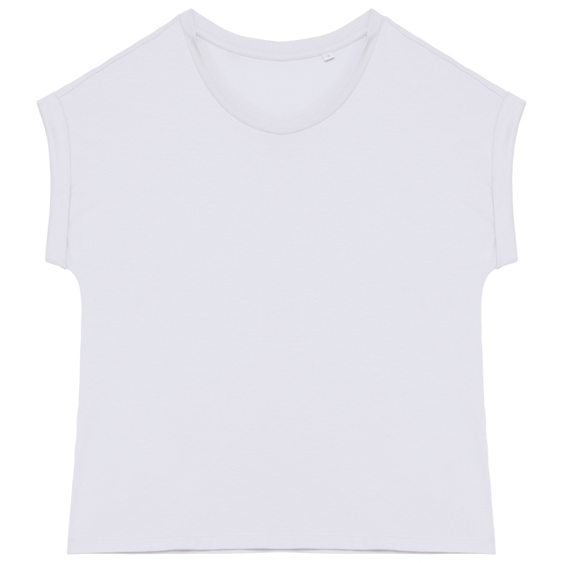 T-shirt écoresponsable manches à revers femme