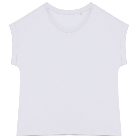 T-shirt écoresponsable manches à revers femme