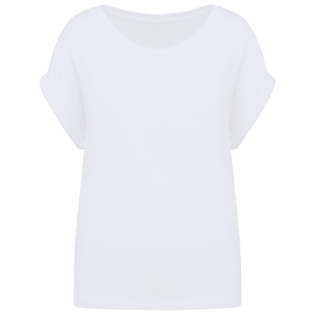 T-shirt écoresponsable manches à revers femme