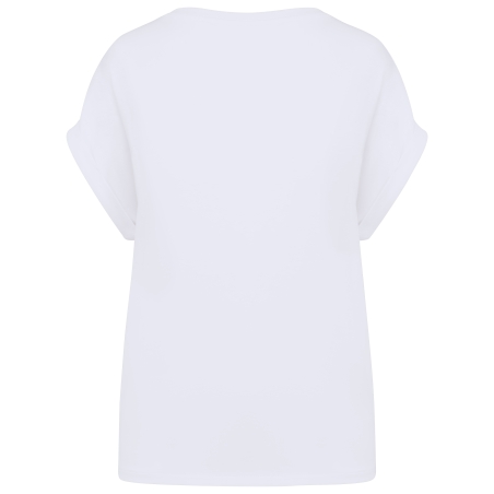 T-shirt écoresponsable manches à revers femme