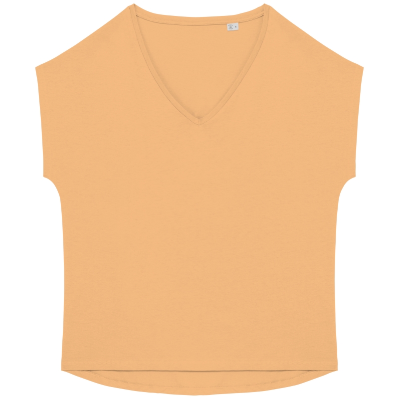 T-shirt écoresponsable loose à col V femme