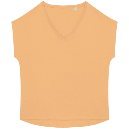 T-shirt écoresponsable loose à col V femme