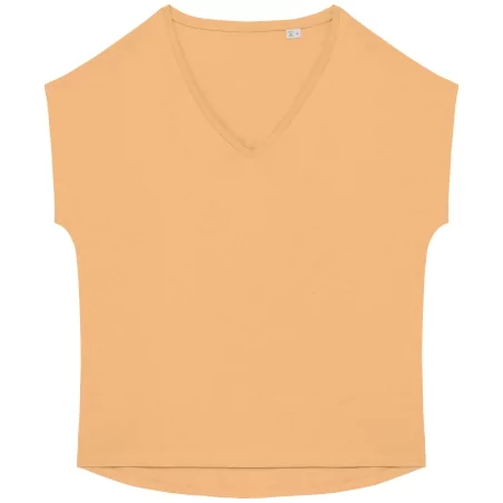 T-shirt écoresponsable loose à col V femme